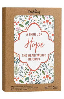 DaySpring - Thrill of Hope Good Steward Christmas Cards - 18 Christmas Boxed Cards with White Envelopes, KJV (J6343)