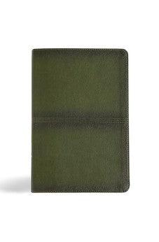 CSB Men's Daily Bible, Olive LeatherTouch, Black Letter, Reading Plan, Articles, Callouts, Study Tools, Easy-to-Read Bible Serif Type