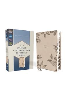 NIV Compact Center-Column Reference Bible, Leathersoft, Stone, Red Letter, Thumb Indexed