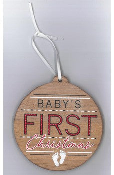 Infant First Holiday Red Footprint 4.25 x 4 MDF Decorative Hanging Ornament