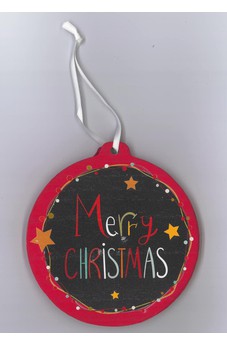 Dicksons Merry Christmas Red Bulb 4.25 x 4 MDF Decorative Hanging Ornament