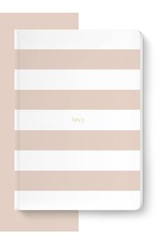 Spirit Stationery Striped A5 Notebook: Dusty Pink