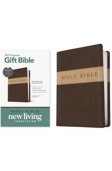 NLT Premium Gift Bible, Filament Enabled--soft leather-look, dark brown & tan