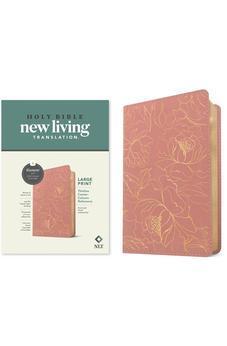 NLT Large Print Thinline Center-Column Reference Bible, Filament Enabled (LeatherLike, Pink Gold Floral, Red Letter)