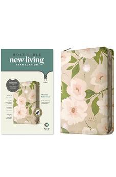 NLT Thinline Reference Zipper Bible, Filament Enabled (LeatherLike, Tender Blossom Taupe, Indexed, Red Letter)