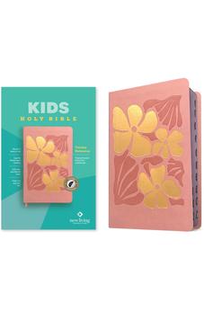 NLT Kids Bible, Thinline Reference Edition (LeatherLike, Tropical Flowers Dusty Pink, Indexed, Red Letter)