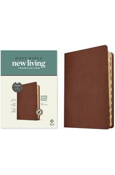 NLT Super Giant Print Bible, Filament-Enabled Edition (Genuine Leather, Brown, Indexed, Red Letter)