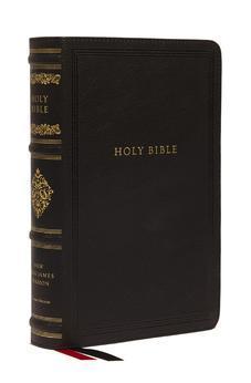 NKJV Large Print Reference Bible, Black Leathersoft, Red Letter, Comfort Print, Thumb Indexed (Sovereign Collection)