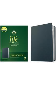 NLT Life Application Study Bible, Third Edition, Large Print (Genuine Leather, Navy Blue, Red Letter)