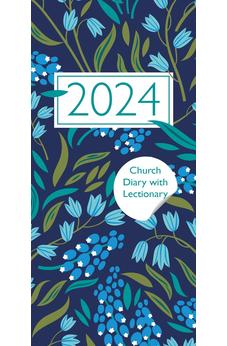 Church Pocket Book and Diary 2024 Navy Floral with Lectionary