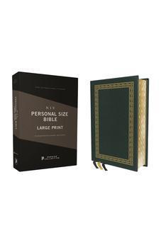 NIV Personal Size Bible, Large Print, Premium Goatskin Leather, Green, Premier Collection, Black Letter, Gauffered Edges, Comfort Print - Biblestore.com