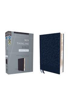 NIV Thinline Bible, Large Print, Leathersoft, Navy, Red Letter