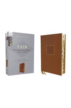 NASB Personal Size Bible, Large Print, Leathersoft, Brown, Red Letter, 1995 Text, Thumb Indexed, Comfort Print