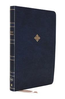 NKJV Reference Bible, Center-Column Giant Print, Leathersoft, Blue, Red Letter, Comfort Print - Biblestore.com