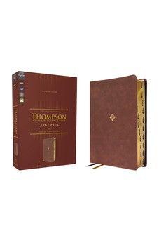 NKJV Thompson Chain-Reference Bible, Large Print, Leathersoft, Brown, Red Letter, Thumb Indexed