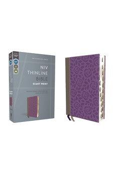 NIV Thinline Bible, Giant Print, Leathersoft, Gray/Purple, Red Letter, Thumb Indexed