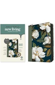 NLT Compact Giant Print Zipper Bible, Filament-Enabled Edition (LeatherLike, Magnolia Sage Green, Indexed, Red Letter)