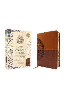 NIV Application Bible, Leathersoft, Brown, Red Letter, Thumb Indexed, Comfort Print