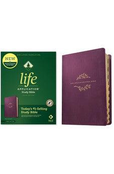 NLT Life Application Study Bible, Third Edition (Red Letter, LeatherLike, Purple, Indexed)