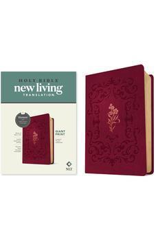 NLT Giant Print Bible, Filament Enabled (LeatherLike, Cranberry Flourish, Red Letter)