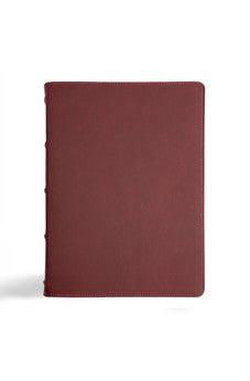 CSB Verse-by-Verse Reference Bible, Holman Handcrafted Collection, Premium Marbled Burgundy Calfskin, Black Letter, Easy-to-Read Bible Serif Type