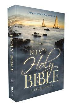 NIV Holy Bible, Larger Print, Economy Edition, Paperback, Blue