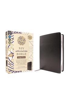 NIV Application Bible, Large Print, European Bonded Leather, Black, Red Letter, Comfort Print