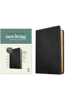 NLT Large Print Thinline Center-Column Reference Bible, Filament Enabled (LeatherLike, Black Holy Windows, Red Letter)