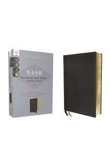 NASB Personal Size Bible, Large Print, Genuine Leather, Calfskin, Black, Red Letter, 1995 Text - Biblestore.com