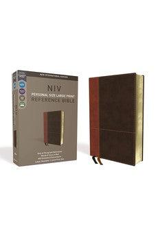 NIV Personal Size Reference Bible, Large Print, Leathersoft, Tan/Brown, Red Letter Edition, Comfort Print 9780310449720