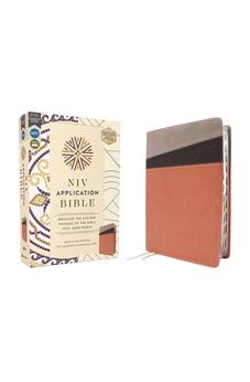NIV Application Bible, Leathersoft, Coral/Gray, Red Letter, Thumb Indexed: Bringing the Ancient Message of the Bible into Your World (NIV Application Commentary Resources)