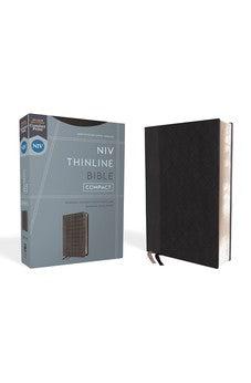 NIV Thinline Bible, Compact, Leathersoft, Black/Gray, Red Letter