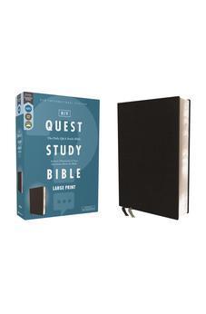 NIV Quest Study Bible, Large Print, Bonded Leather, Black: The Only Q and A Study Bible