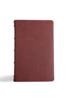 CSB Single-Column Personal Size Bible, Holman Handcrafted Collection, Premium Marbled Burgundy Calfskin, Black Letter, Presentation Page, Full-Color Maps, Easy-to-Read Bible Serif Type - Biblestore.com
