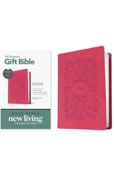 NLT Premium Gift Bible, Filament Enabled (LeatherLike, Very Berry Pink Vines, Red Letter)