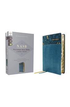 NASB Personal Size Bible, Large Print, Leathersoft, Teal, Red Letter, 1995 Text, Thumb Indexed, Comfort Print