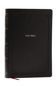 NKJV Giant Print End-of-Verse Reference Bible, Black Leathersoft, Red Letter, Thumb Indexed