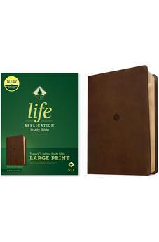 NLT Life Application Study Bible, Third Edition, Large Print (LeatherLike, Rustic Brown Leaf, Red Letter)