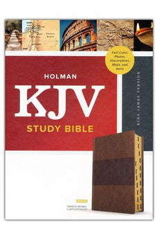 KJV Study Bible, Full-Color, Saddle Brown LeatherTouch, Indexed, Red Letter