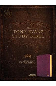 CSB Tony Evans Study Bible, Burgundy LeatherTouch, Black Letter, Study Notes and Commentary, Articles, Videos, Ribbon Marker, Sewn Binding, Easy-to-Read Bible Serif Type