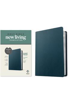 NLT Personal Size Giant Print Bible, Filament-Enabled Edition (Genuine Leather, Navy Blue, Red Letter)