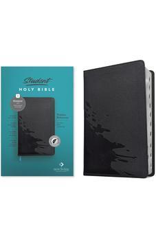 NLT Student Bible, Thinline Reference, Filament Enabled (LeatherLike, Overflow Black, Indexed, Red Letter)