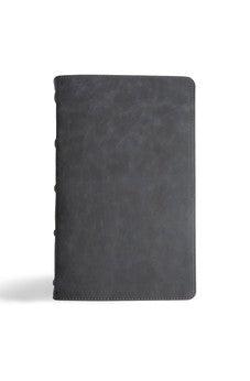 CSB Single-Column Personal Size Bible, Holman Handcrafted Collection, Premium Marbled Slate Calfskin, Black Letter, Presentation Page, Full-Color Maps, Easy-to-Read Bible Serif Type