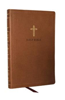 KJV Holy Bible Ultra Thinline, Brown Leathersoft, Red Letter