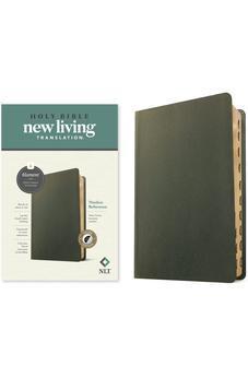 NLT Thinline Reference Bible, Filament-Enabled Edition (Genuine Leather, Olive Green, Indexed, Red Letter)