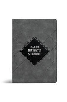 CSB Baker Illustrated Study Bible, Charcoal LeatherTouch, Indexed, Red Letter, Full Color, Study Note Commentary, Articles, Images, Illustrations, Reconstructions, Definitions, Outlines, Maps