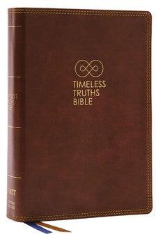 NET Timeless Truths Bible, Brown Leathersoft