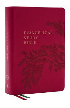 NKJV Evangelical Study Bible: Christ-centered. Faith-building. Mission-focused, Pink Leathersoft, Red Letter, Thumb Indexed, Large Print