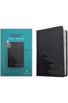 NLT Student Bible, Thinline Reference, Filament Enabled (LeatherLike, Overflow Black, Red Letter)