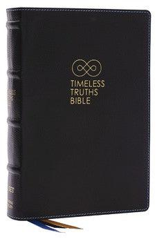 NET Timeless Truths Bible (Black Genuine Leather)